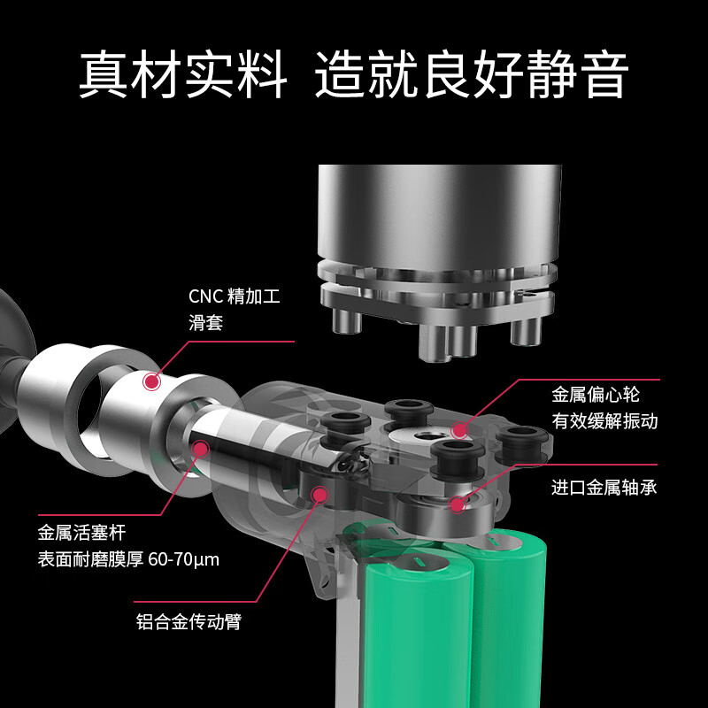 倍益康迷你筋膜枪CUTE X便携式专业电动肌肉放松mini按摩仪器按摩枪 黑色