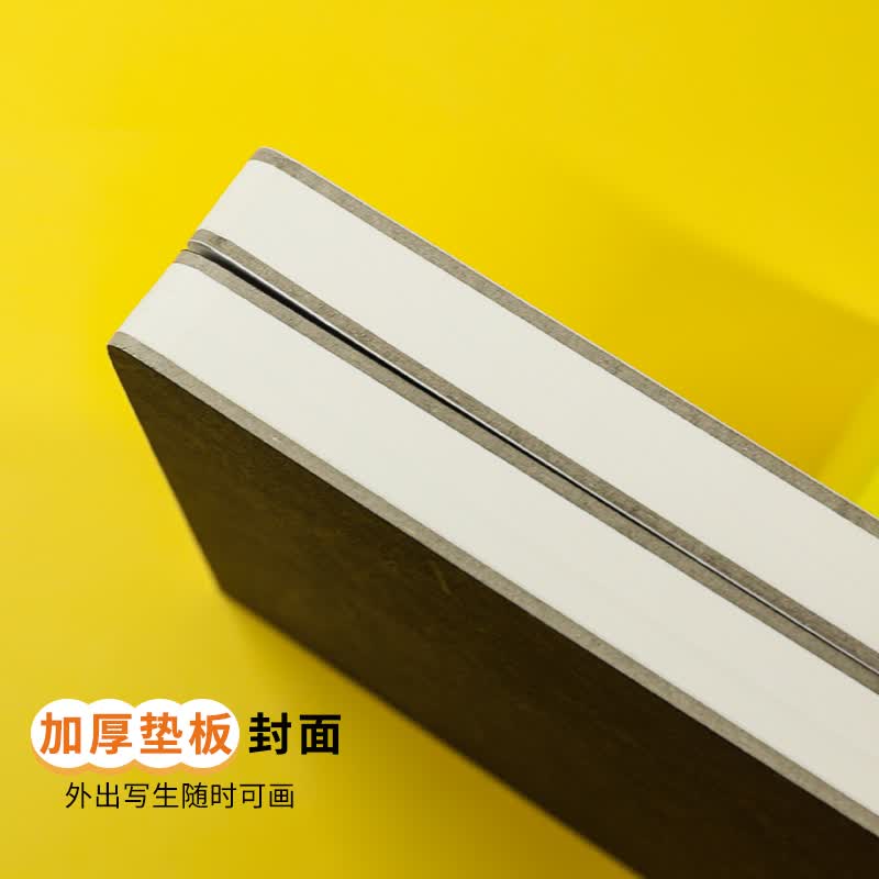 记忆印象 素描速写本a4画图本马克笔水彩笔油画棒水粉画画本DIY封面 300mm*300mm黑色封面款(赠书衣)