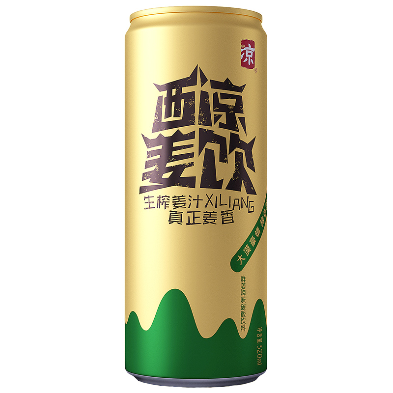 甘肃武威产西凉姜饮姜啤酒精碳酸姜汁饮料易拉装 500ml*12大装