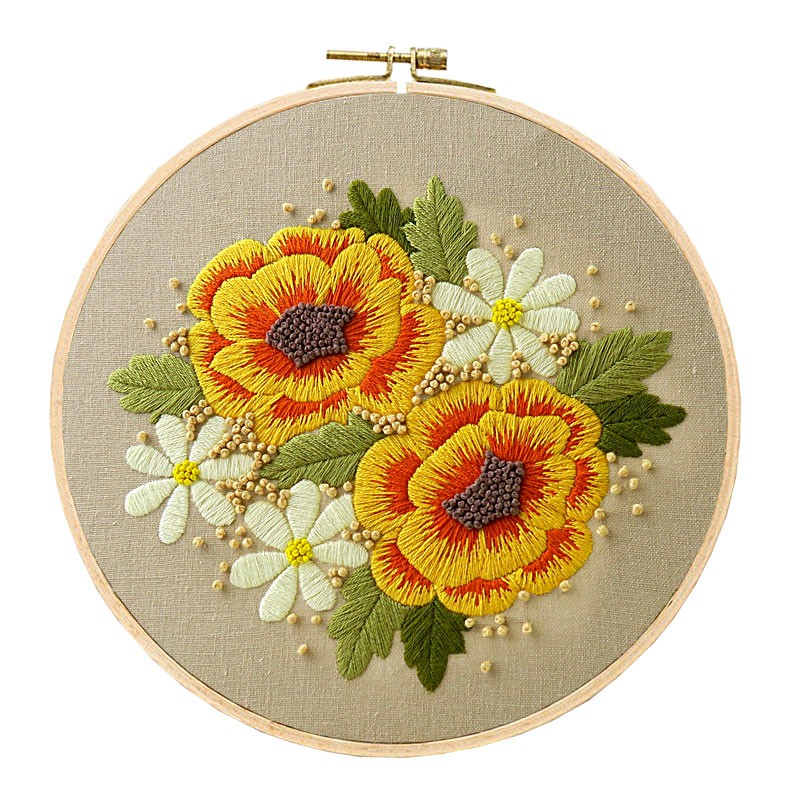 潘兰德 手工diy刺绣向日葵自绣初学者入门材料包绣花图案挂件圣诞节