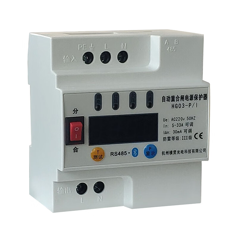 防雷自动重合闸漏电保护器自复式过欠压过载过流保护开关220v 10a 2p