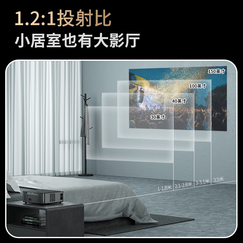  康佳（KONKA）H8 投影仪家用 办公投影机 家庭影院（全高清1080P 康佳TV系统 开机无广告 手机同屏）