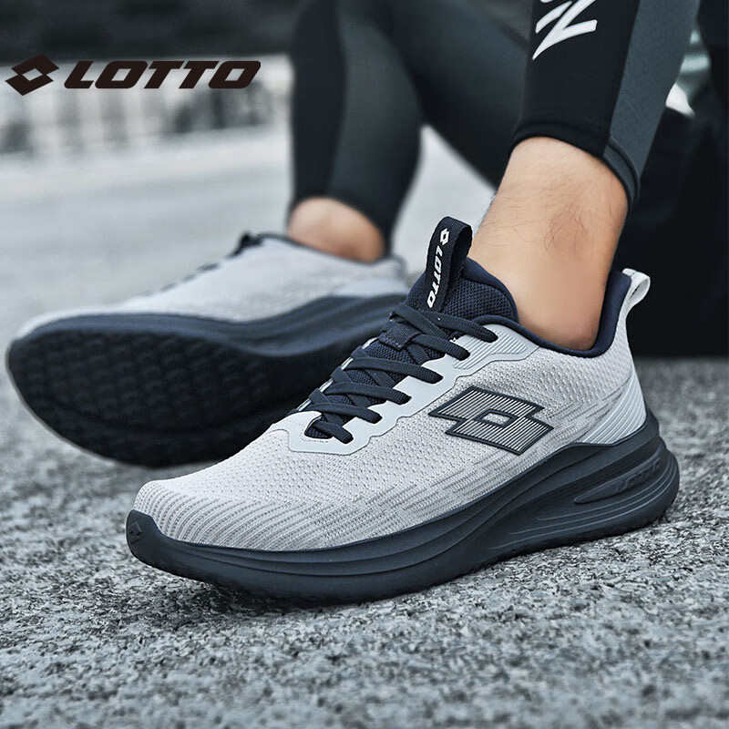 乐途(LOTTO)官方跑步鞋男鞋2024新款夏季网面运动鞋减震软底轻便跑步鞋女 灰色·男 39