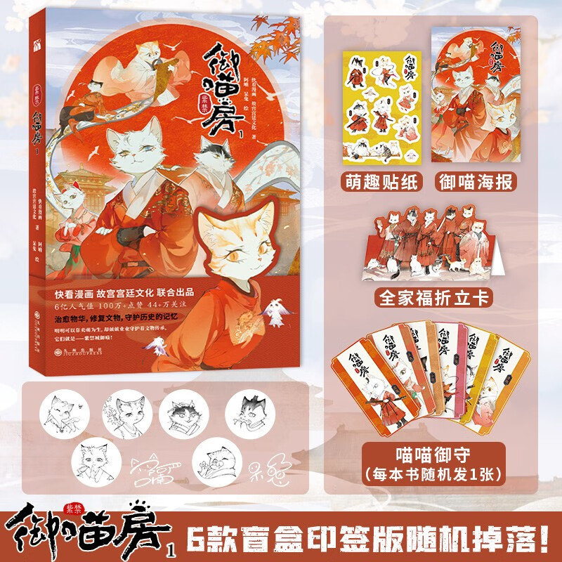 紫禁61御喵房1     6款喵喵盲盒印签版随机掉落