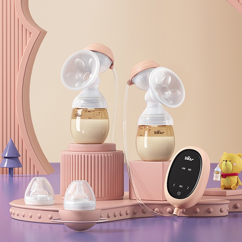 小熊bear吸奶器双边吸奶小巧便携电动吸奶按摩仿生无痛吸乳器母乳集奶