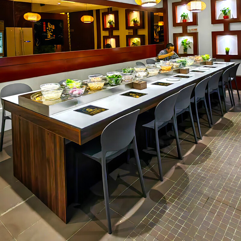 满弓旋转小火锅设备全套旋转小火锅设备全套转转碗商用烫香寿司回转火