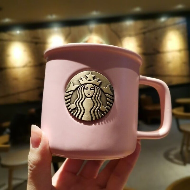 星巴克杯子粉色款美人鱼陶瓷水杯情侣大容量咖啡杯简约早餐马克杯