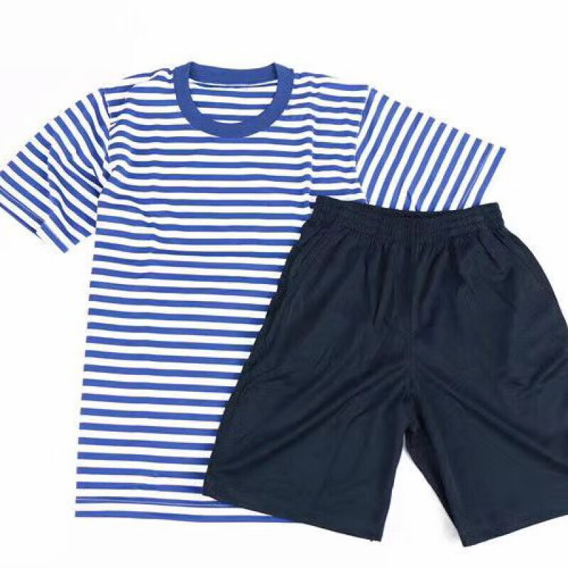 子棠海魂衫横条纹蓝白短袖t恤海军衫海体能作训服夏季套装透气吸汗速