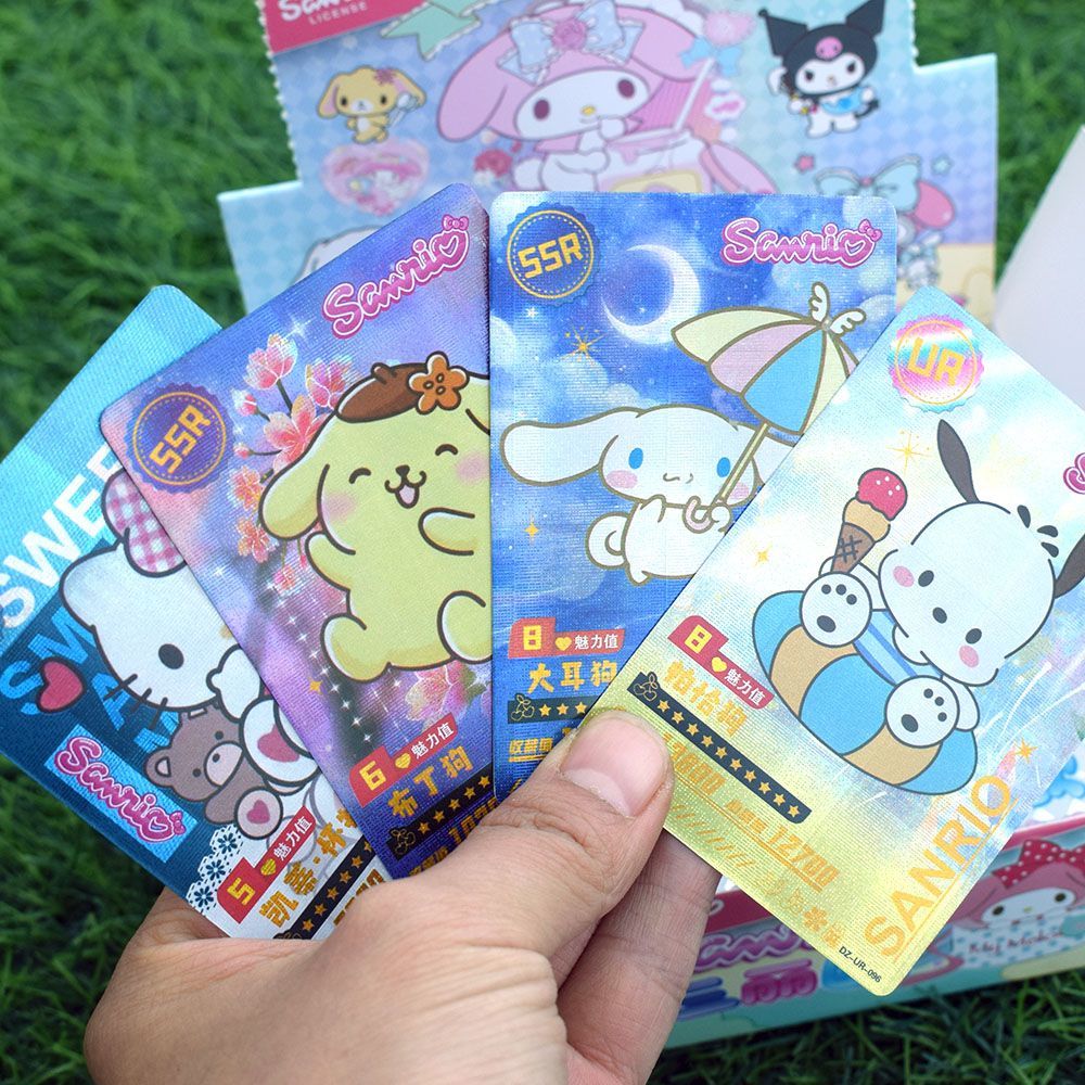 爆款三丽鸥超级闪卡新版萌趣可爱大耳狗巴库拉布拉玩具卡片学校热 三