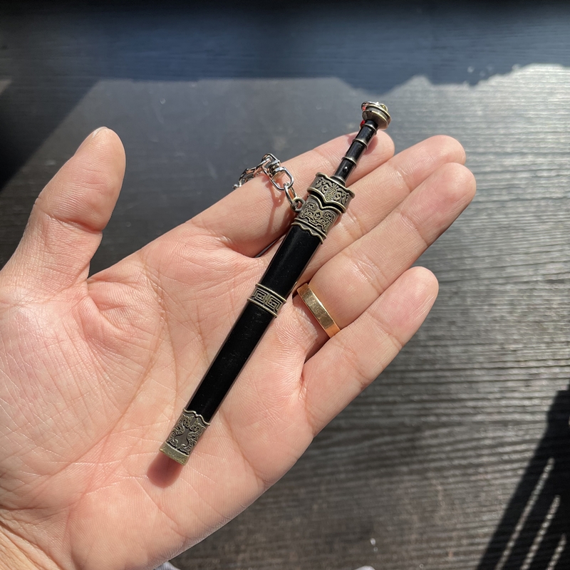 迷你宝袖珍小剑古汉剑如意越王小秦王书签枕头市短未开刃 深灰色 60