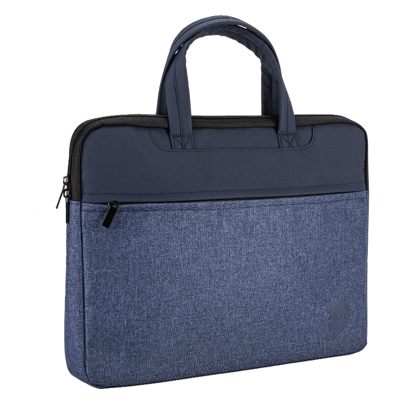 得力（deli)公文包 办公手提袋会议包事务包 加厚大容量商务拉链袋电脑公文包男 蓝  