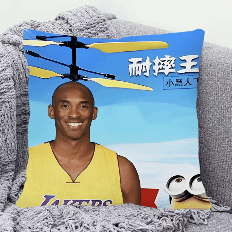 科比抱枕头耐摔王直升机冰红茶 搞怪kb-8 双面【常规尺寸】40*40cm含