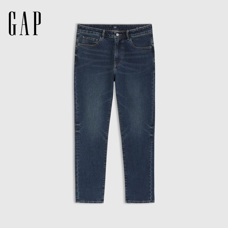 盖璞Gap男装春季款微弹中腰柔软经典修身牛仔裤百搭休闲长裤720821 深色水洗 31 (170/82A)亚洲尺码