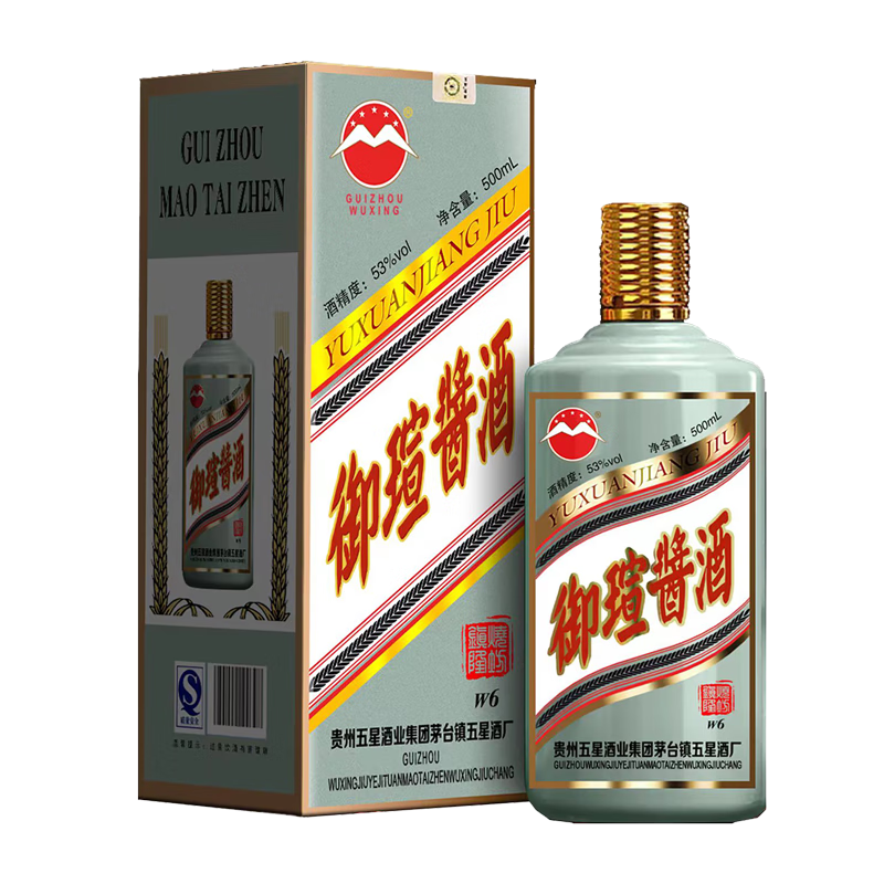大曲坤沙 粮食酿造收藏送礼佳品 53度 500ml 1瓶 五星御瑄酱酒w6酒