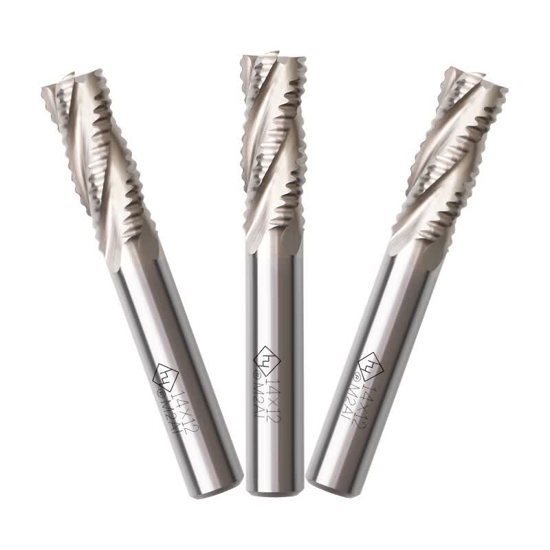phylina超硬白钢粗皮铣刀波刃玉米立铣刀普长加长四刃6.0-25.