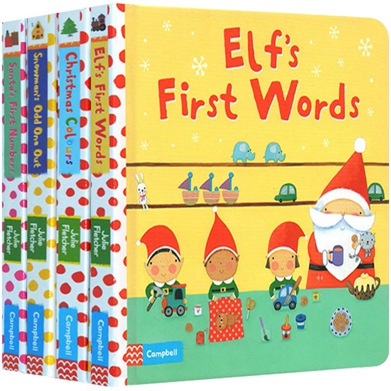 英文原版绘本 my first christmas 4册 礼品手提袋纸板书 圣诞节 英语