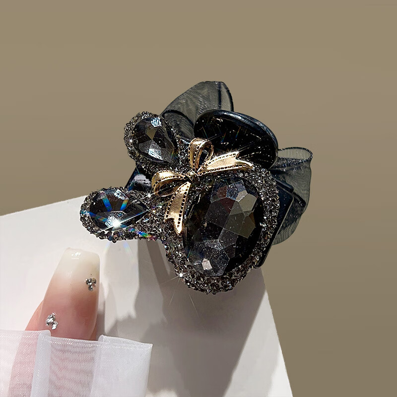 感水钻小号抓夹发饰女韩国兔子发夹刘海夹子发抓侧边头饰发卡 水钻抓