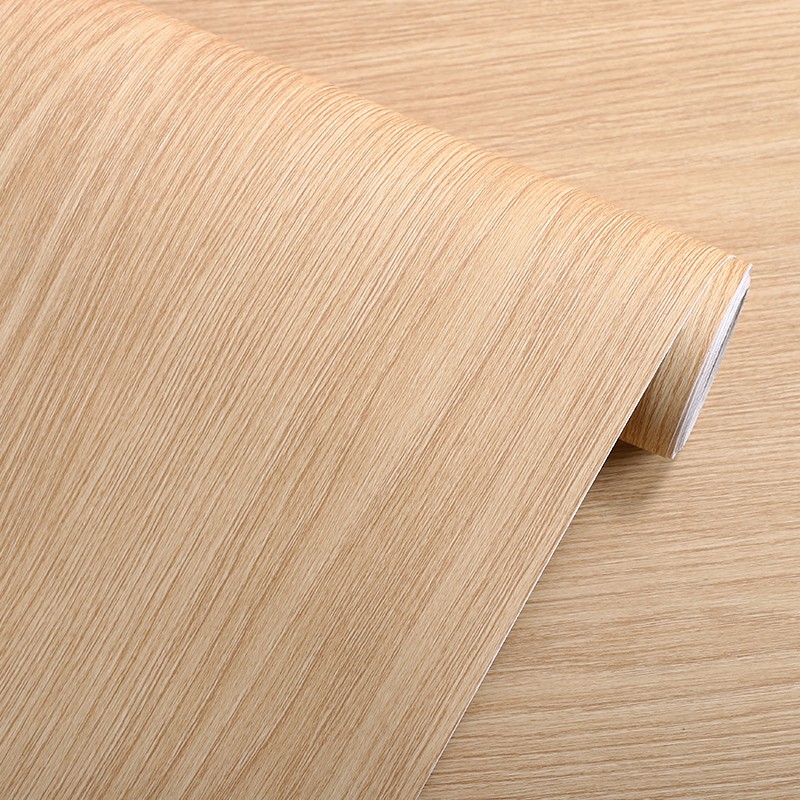乐尔曼 pvc加厚浅黄木纹家具翻新贴膜桌面办公桌防水科技木贴纸木纹纸
