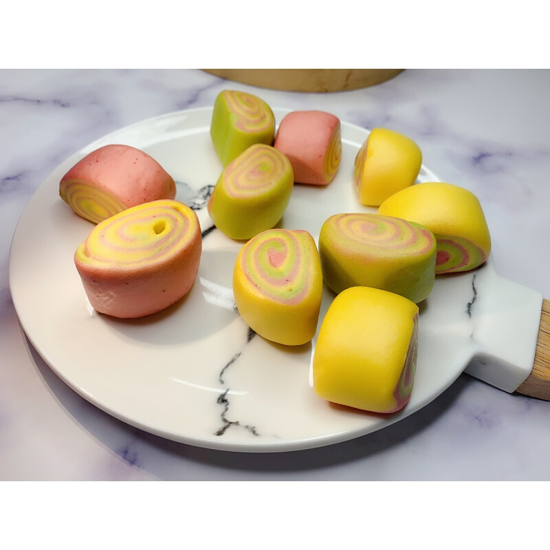 虎钢馋纯手工拇指小馒头果蔬菜馒头儿童早餐卡通包迷你面食 混合果蔬