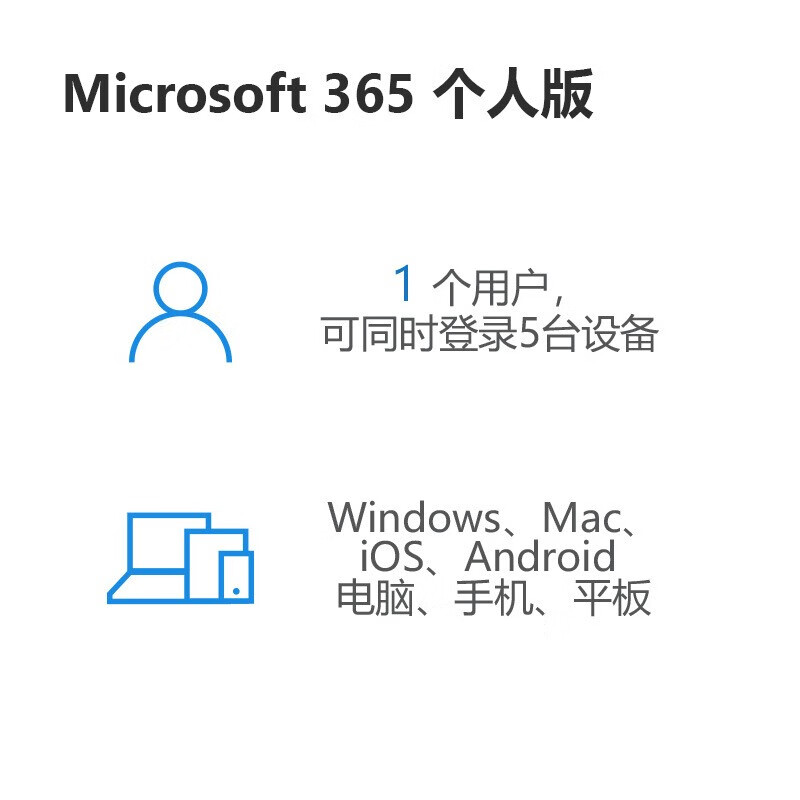 微软Office365（升级Microsoft365）家庭版个人版正版一年新订或续费6用户多设备 Microsoft 365个人版【在线发送】 【即时发送】主图2
