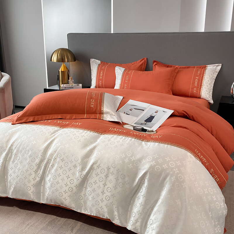 北极绒家纺床单四件套夏季轻奢风提花床上用品纯棉全棉高级感夏天冰丝