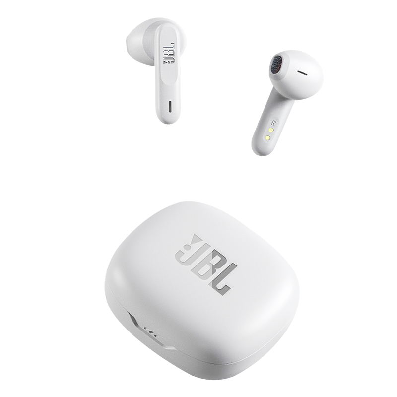 JBL W300TWS 真无线蓝牙耳机 半入耳式音乐耳机 通话降噪 运动防汗 苹果安卓手机带麦游戏耳机 珍珠白