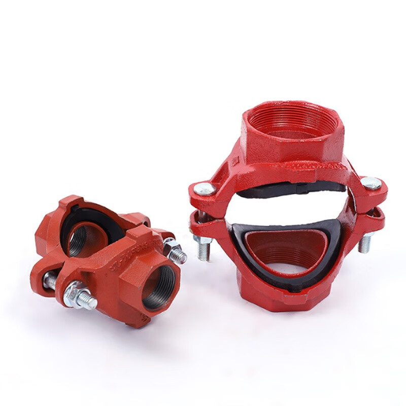 奈鑫 球墨铸铁内丝接螺纹机械四通 防工程配件沟槽管件丝扣 沟槽机械