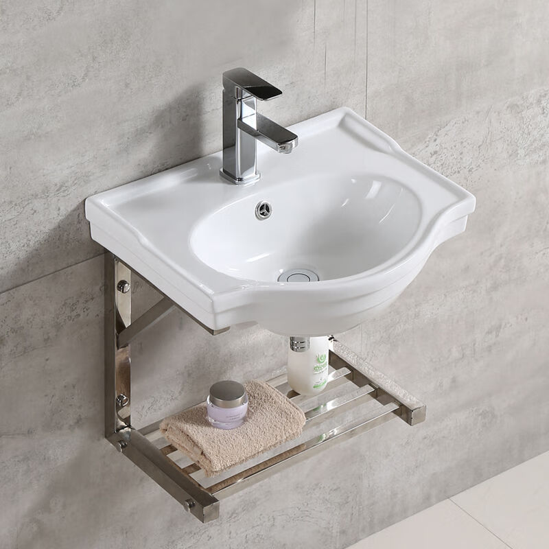 挂墙式洗脸盆不锈钢支架卫生间方盆托架三角盆40 50 60cm支架 三角盆