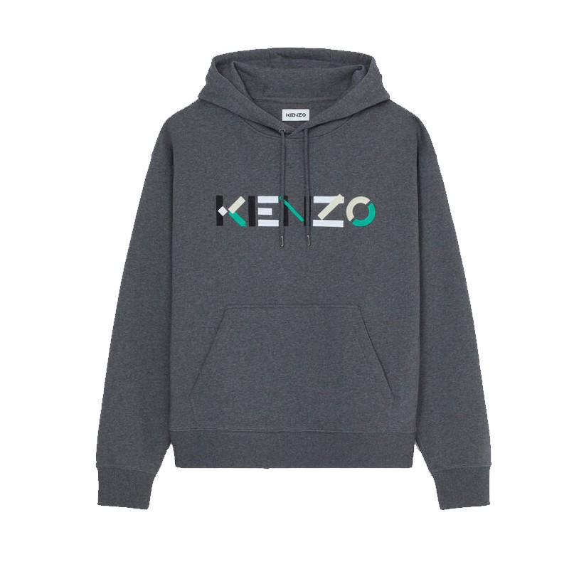 高田贤三kenzo 奢侈品 男士logo连帽卫衣 雾灰色 fb55sw5394mo 96 xl
