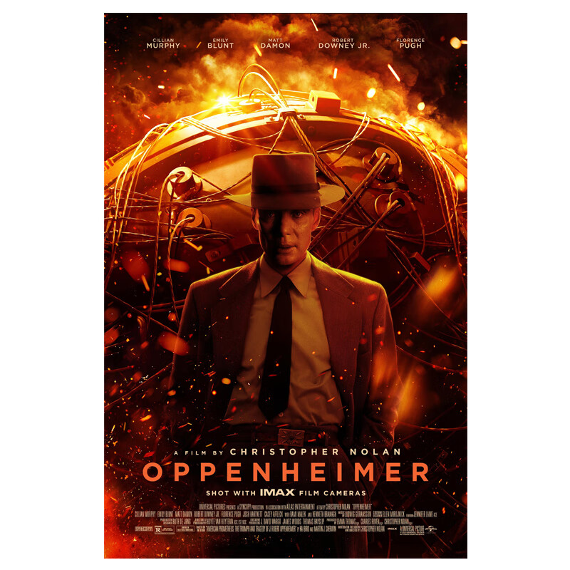 海报之二现代客厅酒吧咖啡厅餐厅影院挂画装饰画定制 奥本海默 16寸画