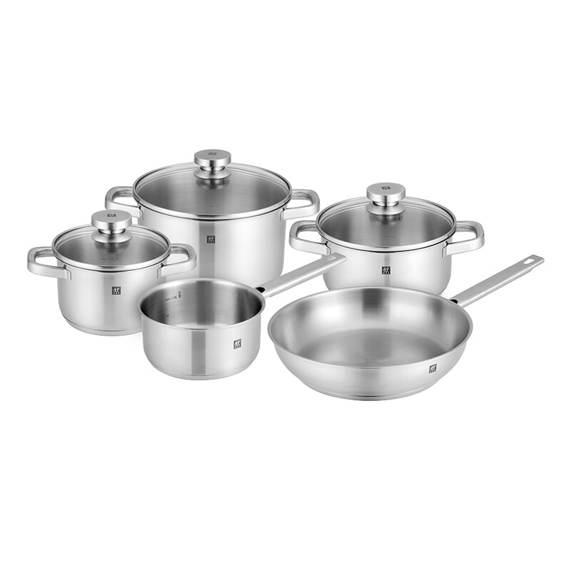 双立人(zwilling)德国进口joy系列不锈钢锅具五件套汤锅深烧锅奶锅