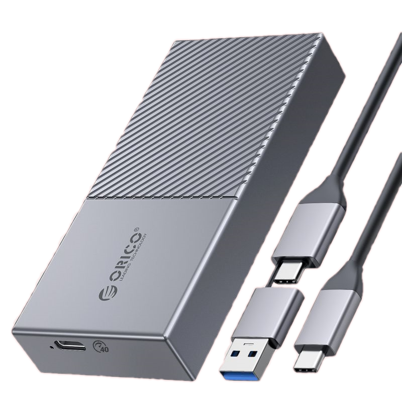 奥睿科(ORICO)M.2 NVMe移动固态硬盘盒USB4.0兼容雷电3/4 笔记本电脑SSD外置盒全铝 内置散热马甲 M208C3灰