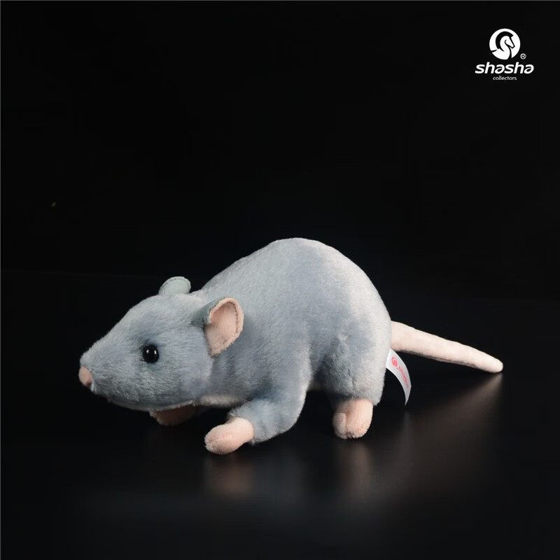 妙普乐鼠年礼物生肖 灰色小老鼠 老鼠毛绒玩具 老鼠公仔 仿真动物玩具