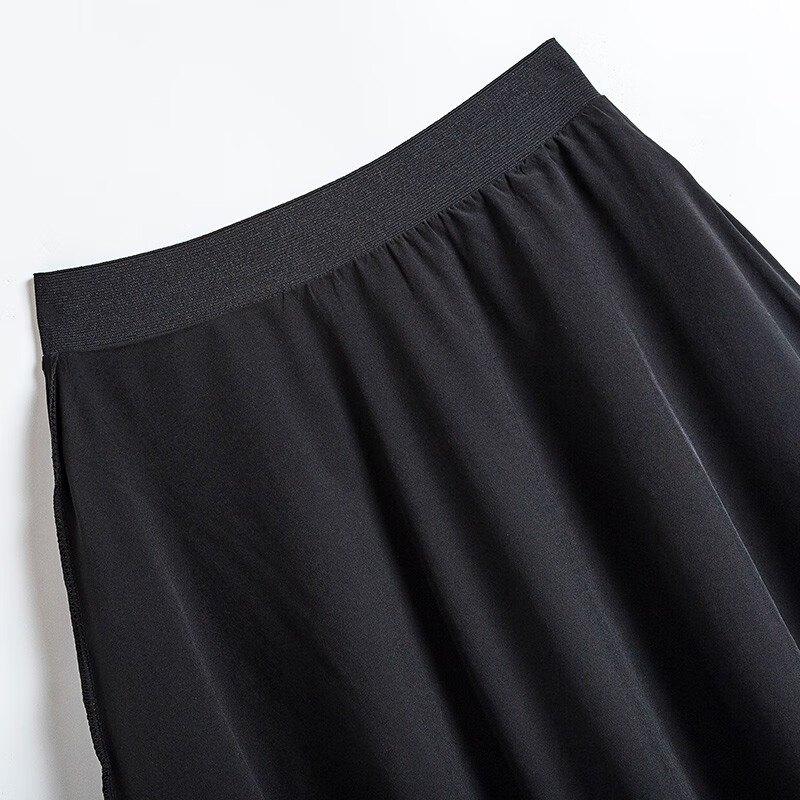 莎妮朵罗大码女装遮肚子显瘦胖女人针织胖mm半身裙秋冬高腰格子大裙18565 黑色 4XL建议175-190斤穿着