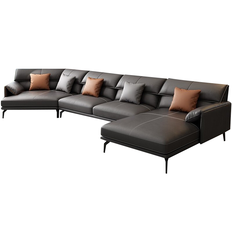 【只用真皮 质保25年】星图 沙发 意式皮沙发意式极简大小户型真皮沙发轻奢皮艺北欧转角皮沙发组合 单+双+异型转角【4.08米】 纳帕牛皮+俄罗斯松木框架+高回弹海绵