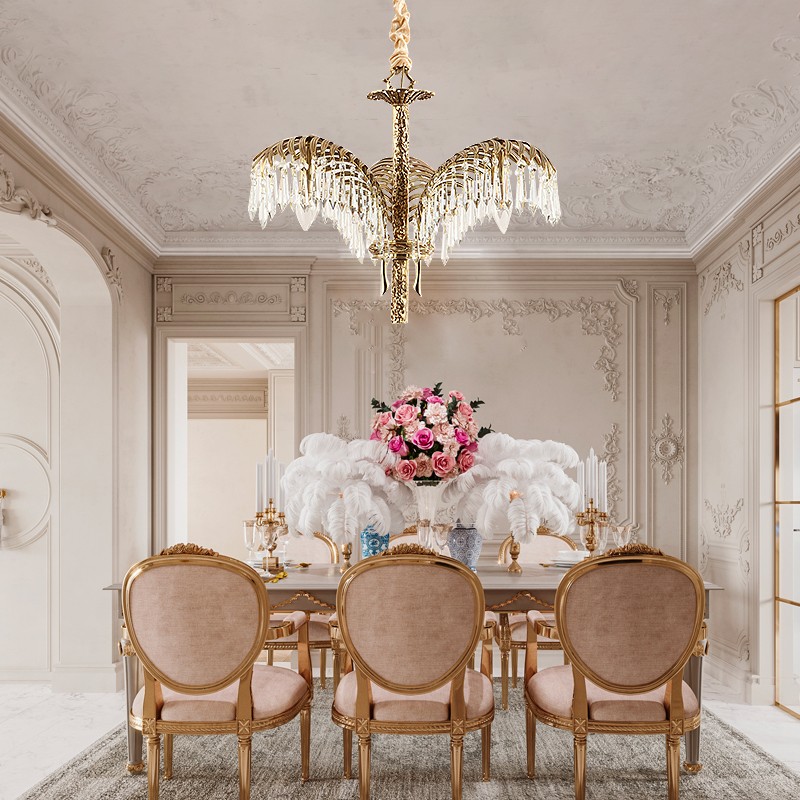 水晶吊灯欧式吊灯法式吊灯全铜水晶客厅吊灯轻奢华别墅大厅吊灯法式