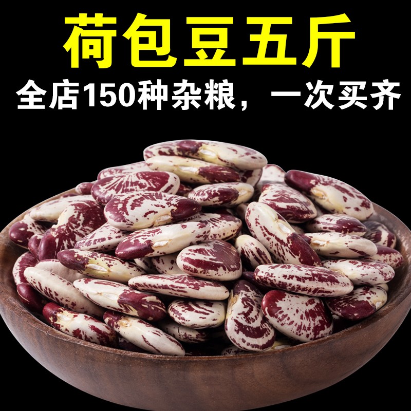 呆呆姑娘 荷包豆5斤~营养师推荐~花芸豆状元豆花纹豆五谷杂粮豆类煮粥