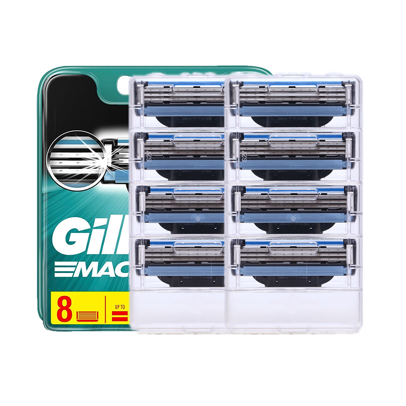 吉列Gillette锋速3三层剃须刀替换装8刀头 波兰产 手动刀头套装剃须原装进口 年货节