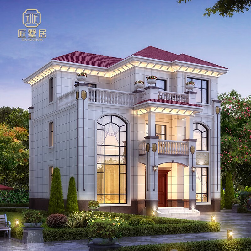 匠墅居 农村自建房设计图三层小户型别墅设计图纸乡村建筑房子2003319