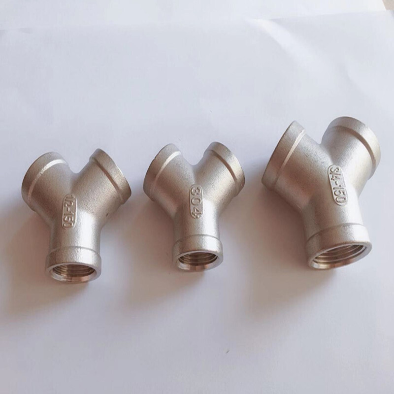 pihuang304不锈钢y型三通人字三通三叉三通斜口三通接头内丝y型4分6分
