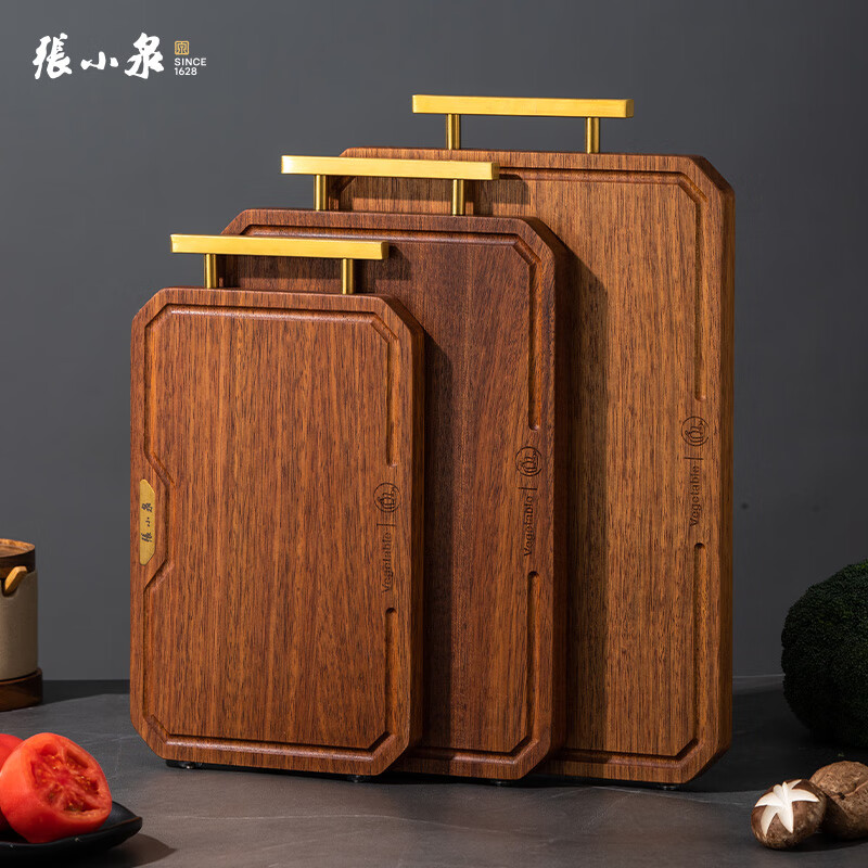 张小泉黑金檀木实木菜板砧板切菜板 抗菌家用案板 30*20*2cm