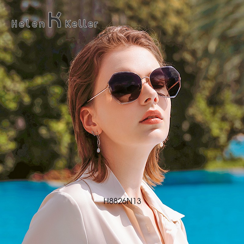 海伦凯勒(HELEN KELLER)墨镜女士高级感防晒墨镜防紫外线新款太阳镜女H8826 水墨渐变N13偏光墨镜女
