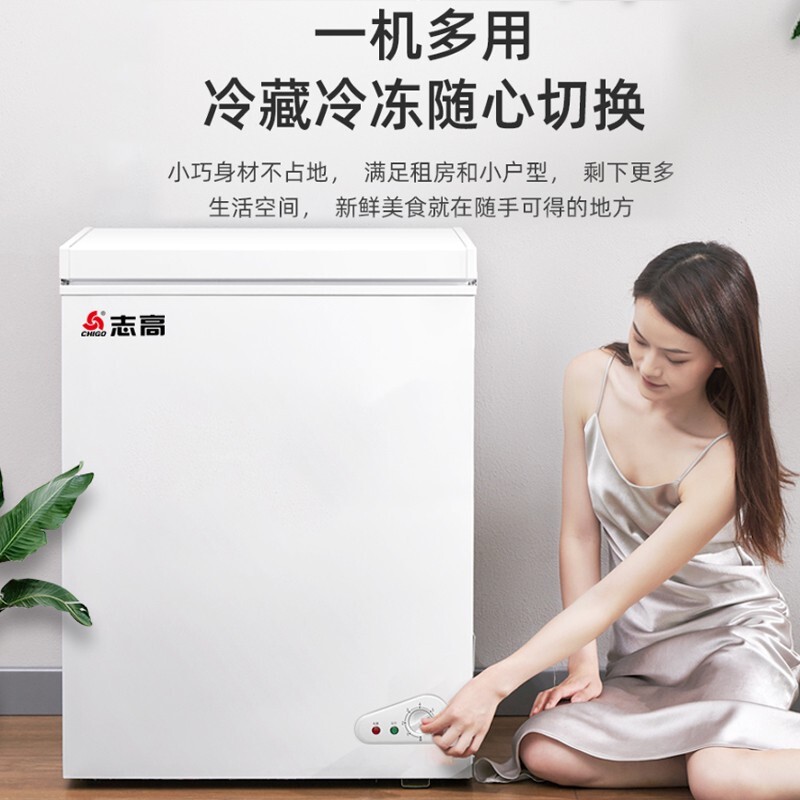 志高（CHIGO）家用商用节能小冰柜迷你卧式冷藏冷冻转换一级能耗小型变温冷柜 72A128【一级节能 全国联保】