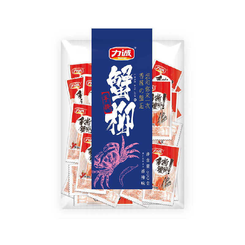 力诚（Reecen） 手撕蟹柳休闲零食蟹肉蟹棒解馋即食蟹肉棒泡面搭档礼盒大礼包 解馋零食包516g【5.25/6.10到期】