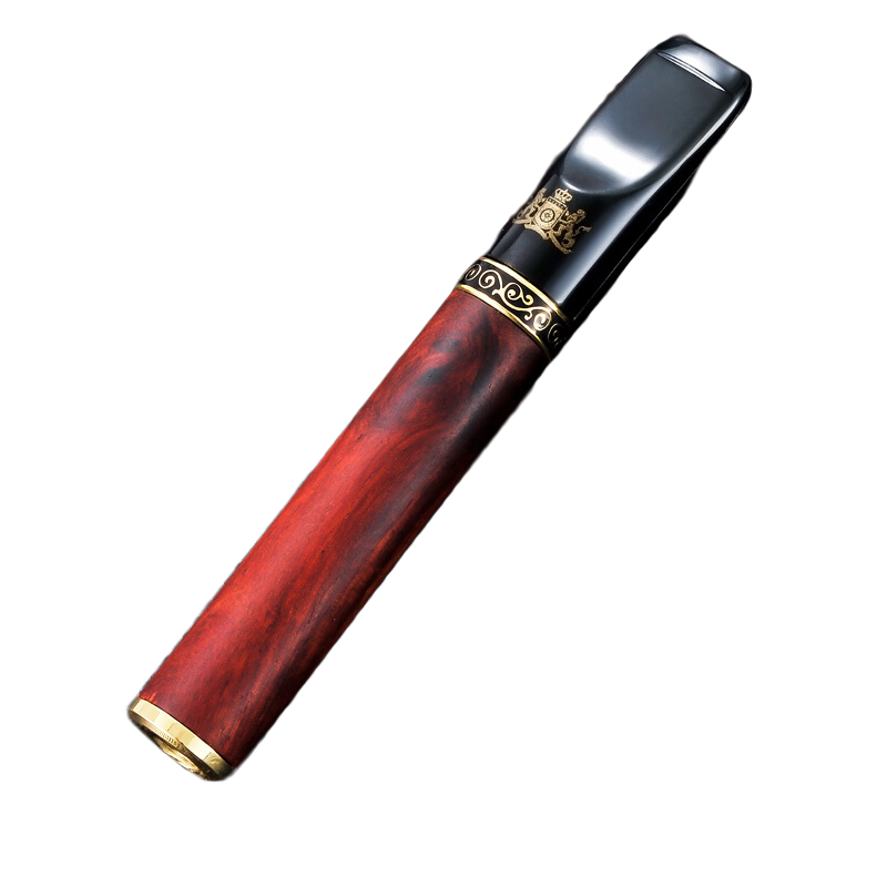 大船烟嘴过滤器粗中细三用檀木循环型可清洗实木四重过滤嘴送爸爸礼物 血檀老树典雅（粗中细三用） 1支