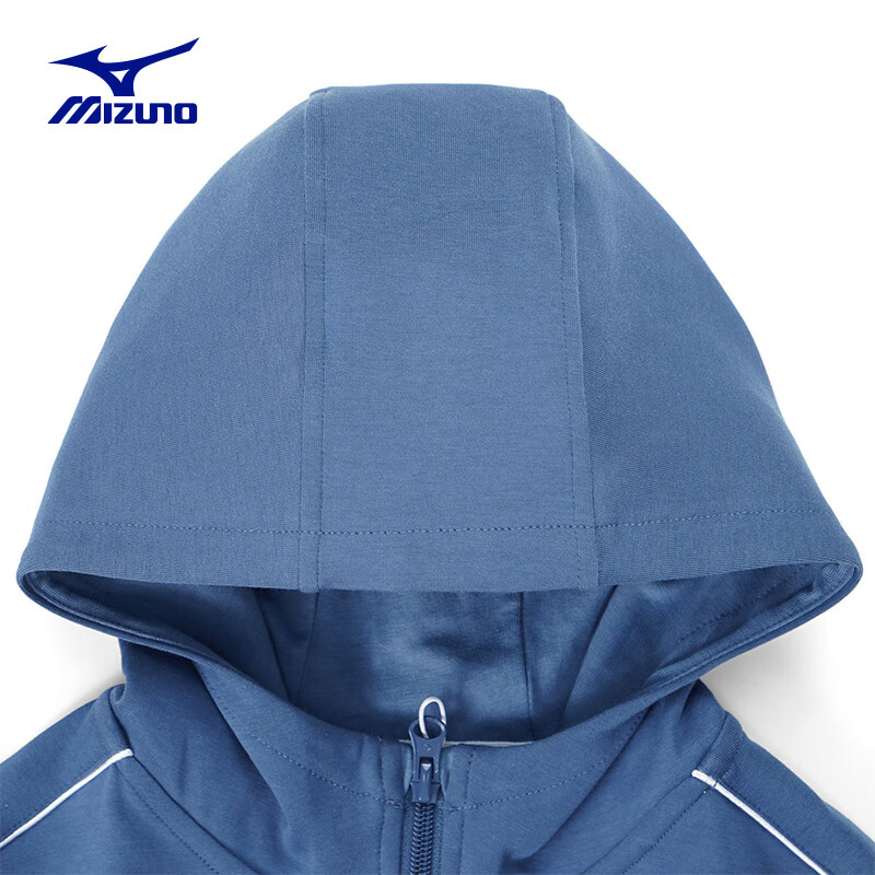 美津浓(MIZUNO) 儿童外套男2026年秋冬季连帽儿童休闲卫衣亲肤透气运动外套男 雾蓝色 140 CM(65-75斤)