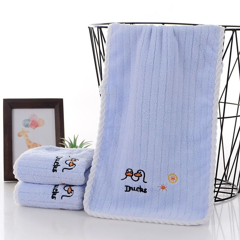 儿童毛巾6-12岁洗脸家用幼儿园男女童比棉吸水宝宝柔软长方形面巾 1条