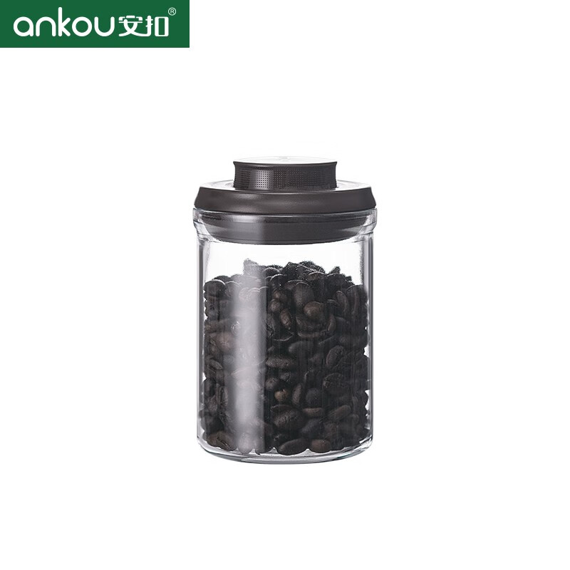 安扣（ANKOU） 食品级玻璃密封罐玻璃瓶带盖五谷杂粮储物罐玻璃茶叶收纳盒 玻璃咖啡罐350ml