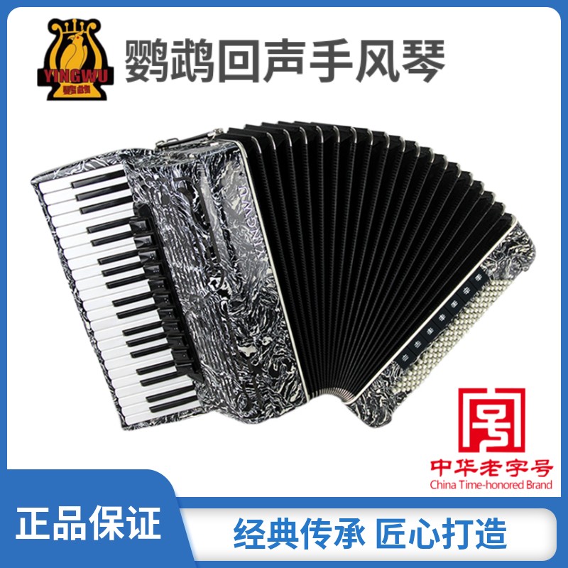 鹦鹉回声手风琴yw852 41键120贝斯四排簧迷你回声琴专业演奏琴 120