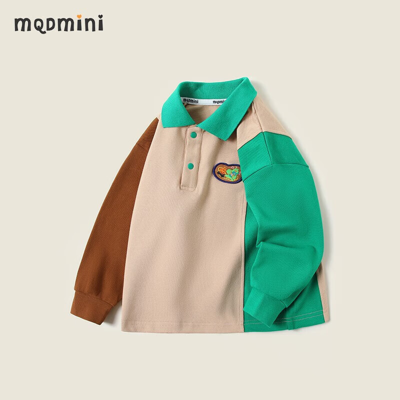 MQDMINI童装儿童T恤男童秋装小童polo衫幼儿翻领上衣宝宝衣服 篝火音乐会草绿 120怎么样,好用不?